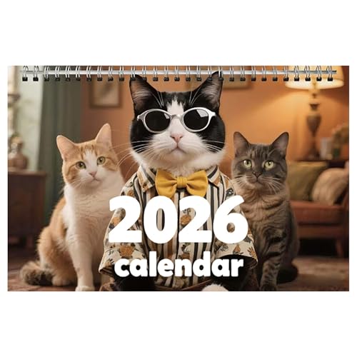 December 2026, Cat Calendar 2026,12-Month Cat Calendar | Coil Binding, Planner For Home | January For Family Wall Office Home St