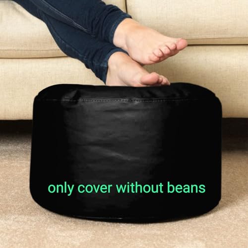 Image of Cover 4XL Without Beans with Footrest and Cushion Lounge Chair Luxury Bean Bag Cover with Footrest Without Beans 4XL (Without Fillers) (Black NEW)