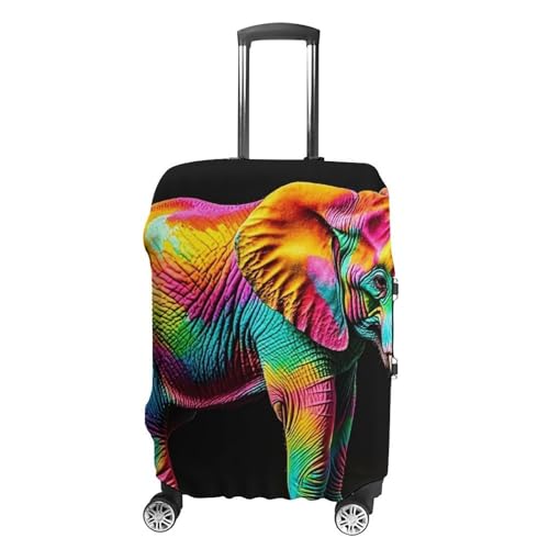 Colorful Elephants Elastic Luggage Cover Suitcase Protector for 19-32 Inch Suitcases | Universal Stretchable Travel Bag Cover | Anti-Scratch, Washable with Zipper Closure S