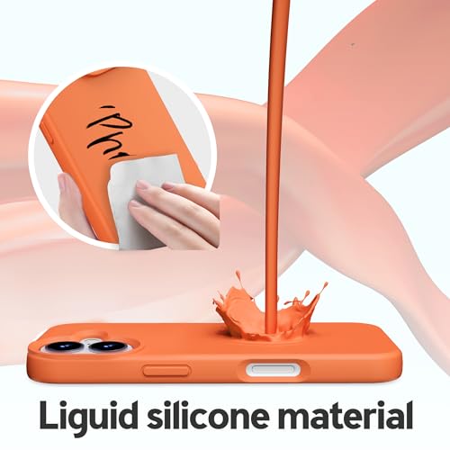 Image of iPhone 17 Case Silicone,Soft Microfiber Lining(Sugar Orange)