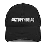 Hogue WS LLC Stop The Bias Hat (Embroidered Distressed Dad Cap) Laura Loomer Black