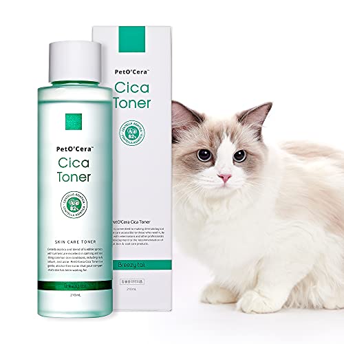Breezytail Peto'cera Cica Toner - Cat Acne Treatment | Cat Hot Spot Relief| Cat Blackhead Solution| Cat Soothing Toner | No Harsh Ingredients | Hypoallergenic Skin & Coat Care For Cats | 7.1 Oz #TOP2
