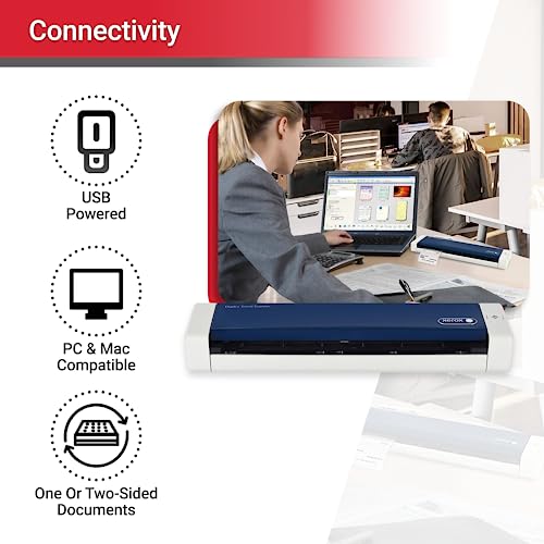 Scanner recto-verso Xerox Duplex Travel Visioneer 600 dpi pour numérisation CIS - 3