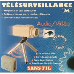 Caméra sans fil avec récepteur 2.4GHz pour surveillance domestique stable