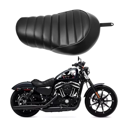 Asiento de motocicleta Sportster XL 883 1200 en cuero negro 2016-2021 2