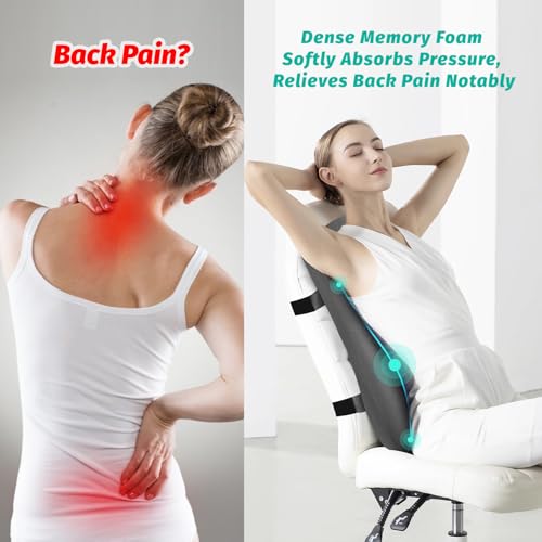 Dreamer Car High Back Support for Office Chair Fully Support Entire Back for Comfort,Pain Relief and Posture Improved- Memory Foam Lumbar Support Pillow for Office Chair,Recliner - Thumbnail 7