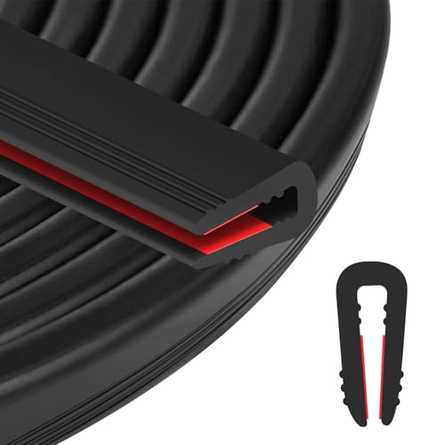 ToLanbbt Rubber Edge Trim U Channel - 1/8 Self Adhesive Sheet Metal Edge Guard Protector EPDM Seal Strip for Car Doors Steel Plates Glass Hatches Table Corners Fit 1/8(3.2mm) 10Ft Black