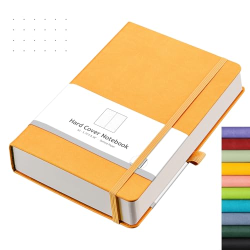 AHGXG Caderno pontilhado com 320 páginas numeradas, caderno A5 grosso, papel pontilhado de 100 g/m²,