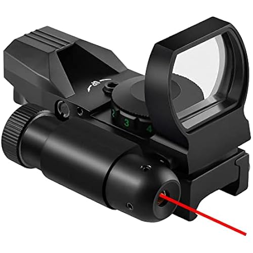 Reflex Sight,Adjustable 4 Reticle Styles 5 Brightness Settings Red Green Dot Sight with 20mm Rail Mount