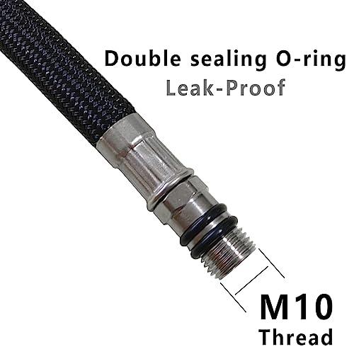 Quick Connect Faucet Water Supply Lines, 12 Inch Long, Widespread Bathroom Faucet Replacement Fast Lock Pipe Hoses, V-Shape, 1 Piece - Thumbnail 3