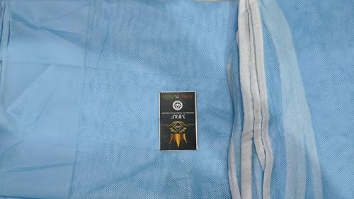 Image of Multicolor Soft Cotton Mosquito net Double Bed King Size | Pure Cotton Mosquito net (Blue, 6x7)