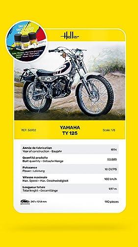 Maquette Moto TY 125 Heller Joustra : le coffret Starter Kit idéal à offrir - 7