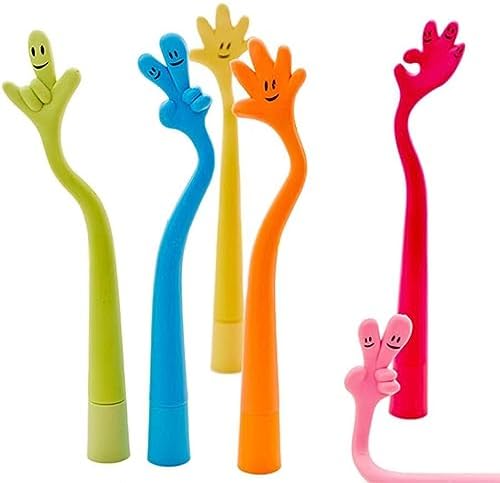 6 Cartoon-Kugelschreiber Für Kinder - Biegbare Fingerstifte Aus Silikon