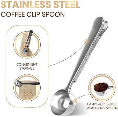 Cafe Du Chateau Espresso Maker - Stove Top Italian Coffee Maker with Transparent Top Lid, High Gloss Finish, Coffee Clip Spoon - 6 Cup Coffee Percolator and Moka Pot for Mocha Cappuccinos, Lattes