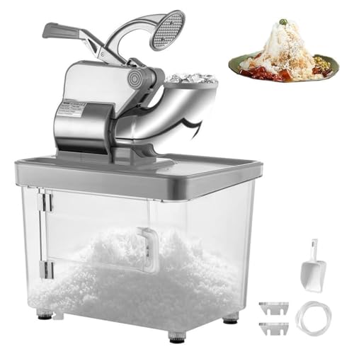 Trituradora de hielo eléctrica con cuchillas dobles de acero inoxidable, caja de almacenamiento de 4,4 L, máquina for hacer conos de nieve, máquina for afeitar hielo for restaurantes, bares, fiestas e