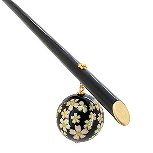 Geisha Hair Stick with Large White Floral Acrylic Bead Tassel