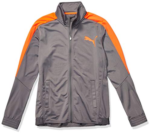 PUMA Men's Contrast Jacket, Castlerock- Nrgy Red, L