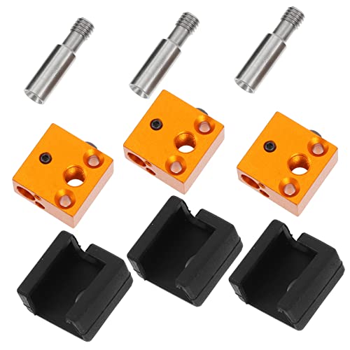 Alipis Printer Extruder Kit Aluminum Heater Block Silicone Socks Throat Tube Hot End for Electronics Diy