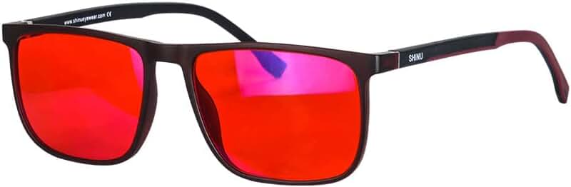LONGINUS/Red とBlue ２枚セット SHINU Titanium Frame Blue Light Blocking Glasses Men Red