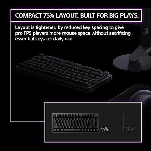 Image of Sony INZONE KBD-H75 75% Wired Aluminium Chassis Gaming Keyboard, Hall-Effect Switch, Rapid Trigger, Adjustable Actuation Point, 8000 Hz Polling Rate, RGB Lighting, Volume Dial