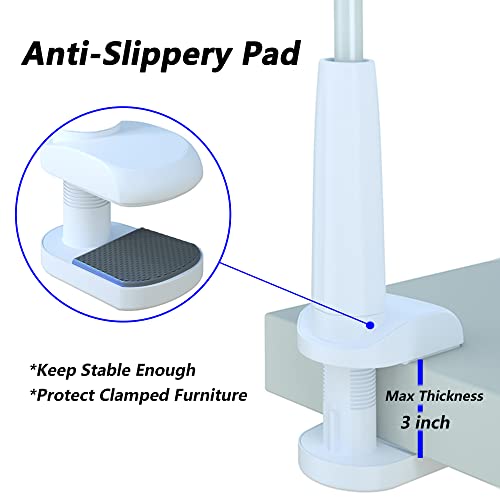 Image of MAGIPEA Gooseneck Phone Holder for Bed, Flexible Overhead Cell Phone Mount for Desk, Hands-Free Viewing Clamp Stand Compatible with iPhone 17 16 15 Pro Max and 3.5-7 inch Devices, White