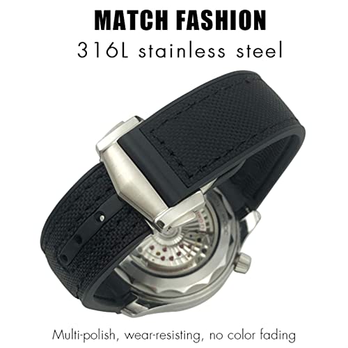 Bracelet montre caoutchouc nylon évite la transpiration pour Seamaster 20mm