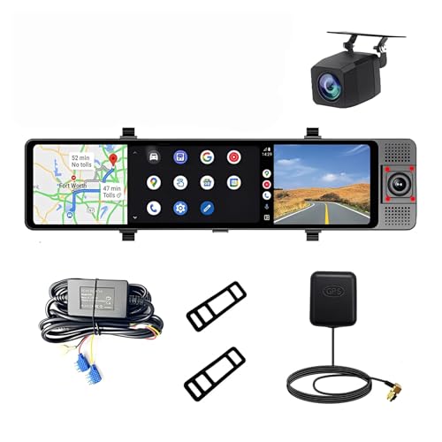 RCGOFOLLOW Bilkamera DVR 4+64G 3 Kanaler 12 Bilkamera DVR Kamera 4G Android 13 WIFI GPS ADAS Videoinspelare 1080P HD Backkamera