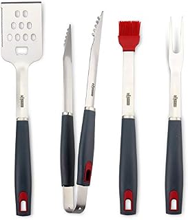 XI-HOME Heavy Duty Stainless Steel BBQ Tools, Barbecue Grilling Utensils Set, 4-Piece BBQ