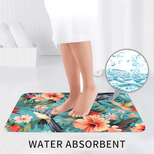 Tapis de salle de bain antidérapants à imprimé floral sécurisé - 7