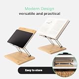 Stojak na Laptopa Bambus Regulowany – Podstawka pod Laptopa Składana 10-16 Cali MacBook – Regulowana Wysokość Antypoślizgowe Wentylacja – Ergonomiczny Uchwyt Biurko