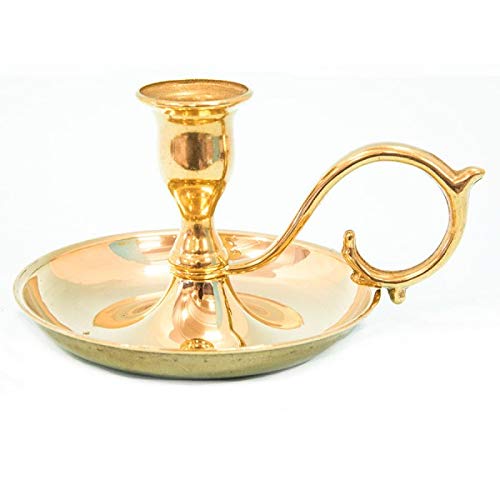 Bugia portacandela in ottone lucido Stile Francese