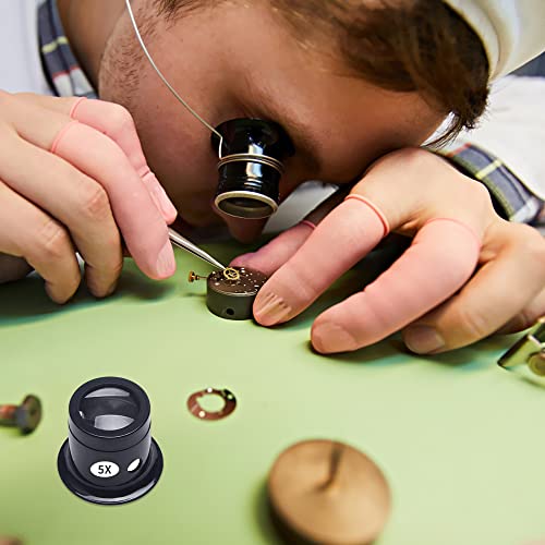 Zasjon Lente dorologiaio Professionale, 4 Pezzi Lenti dingrandimento Fattore di Ingrandimento 5x 10x 15x 20x, Monoculare Riparazione Strumento con supporto filo lente per Orologio, Gioielli, Occhiali - 6