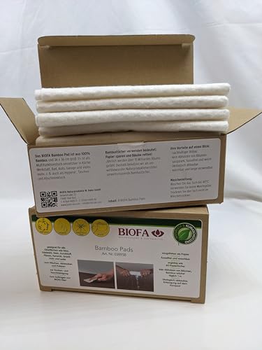 Biofa Bamboo Pads/Bambustücher 8 Stück, 36 x 36 cm, waschbar
