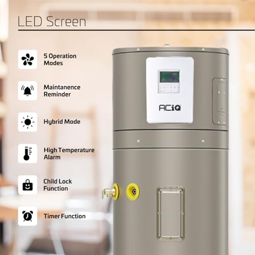 ACiQ Electric Residential Hybrid Hot Water Heater Electric 50 Gallon Tank | Heat Pump, Water Heater, Quiet Operation | 240V, 1Ph, 60Hz - Thumbnail 5