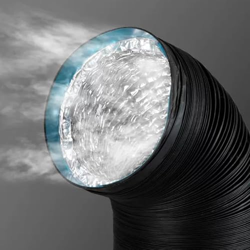 DDQQQ(頑張って) 可撓性換気ダクト アルミニウム排気ホース キッチン/バスルームファン/レストランのために、 2つのステンレス鋼のクランプは含んでいます(300mm (11.8 Inch),L 2m(6.5 ft))