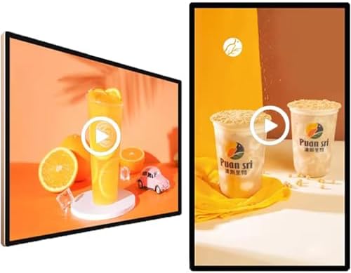 27" Digital Advertising Display Screen for Menu & Promotions, Landscape/Portrait Modes, Remote & USB Release, Ideal for Restaurant Menu Pictures