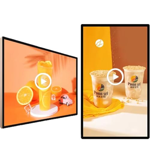 Image of 27 inch Digital Advertising Display Screen for Restaurant Menu & Promotion, Landscape /Portrait Mode, USB /Remote Control, High-Resolution Menu Pictures, Eye-Catching Digital Signage
