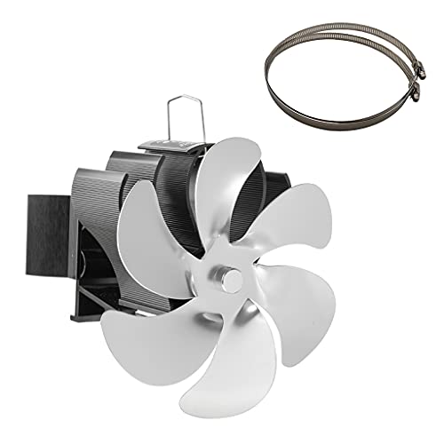 Ventilador de estufa BG606 de 6 aspas para chimenea doméstica con distribución eficiente de calor silencioso pequeño negro bronce dorado plateado silencioso