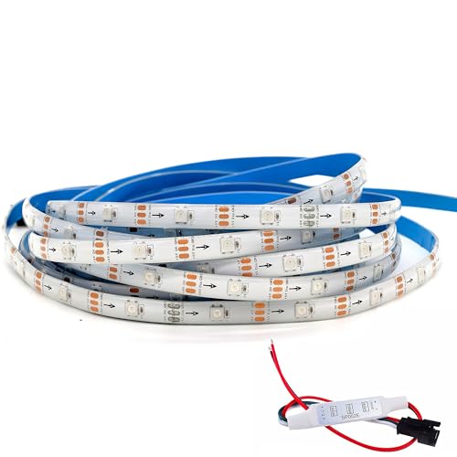 SVFISHKK WS2812B LED Strip SMD 5050 Individually Addressable 30Pixels/m RGB Strip Full Color LED Strip Waterproof DC5V (16.4FT 150led Waterproof IP65, White PCB)