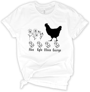 Custom Mother's Day Shirts, Happy Mother's Day 2025, Mama Chicken Shirt Gifts, Gift for Grandma with Kids Name, Custom Mother's Day Tee, Cute Mom Shirt, Personalized Name Chicken Mama Tshirt