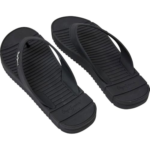 Pepe Jeans Para Hombre. PMS70137 Chanclas Shore Negro (44), Plano, Ninguno, Casual, Beachwear - 5