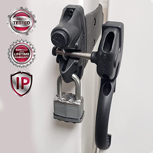 Safetech Hardware X5 Pvc + Wood Two-Sided Gate Lock Latch Perfect For 5” Inch Post (Wraps Around The Post - No Drilling Through The Post) Padlock Lockable For Pvc-Vinyl-Wood Gates. Easiest To Install #TOP6