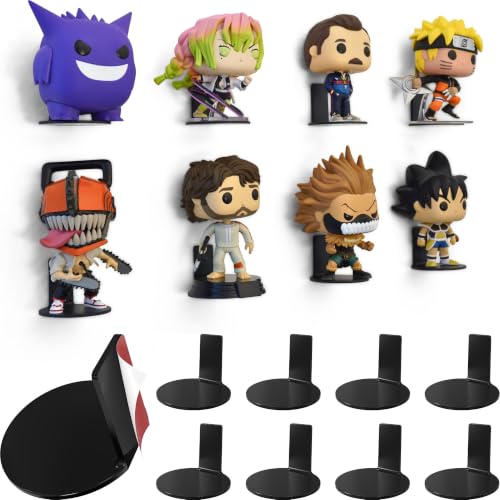 Modern JP Adhesive Display Shelf for Funko Pop Figures (8-Pack) Pop Shelf Wall Display Action Figure Stand Easy Adhesive Install Black