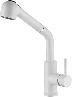 Grifo Extraible Cocina Blanco Grifo de Cocina Flexible Acero Inoxidable,Blanco