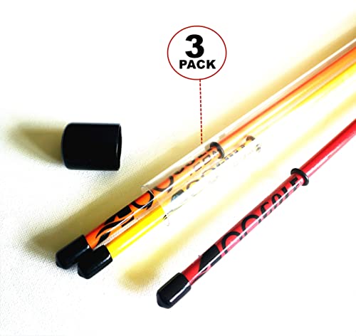 3Pcs A99Golf Alignment Sticks Golf Practice Rods To Set Up Your Body Balls And Club In Perfect Alignment Posture Corrector With Clear Tube Case - Great Golf For Men's #TOP1