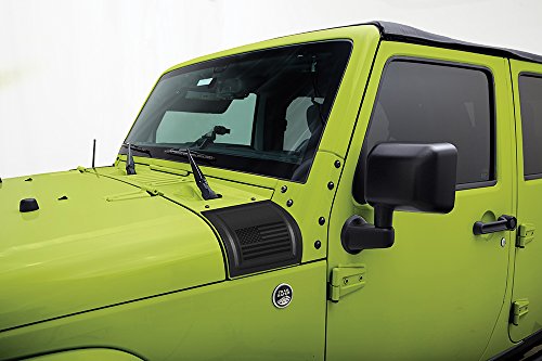 Rampage Usa Flag Cowl Cover | Pair, Black | 76128 | Fits 2007 - 2018 Jeep Wrangler Jk/Jk Unlimited #TOP3