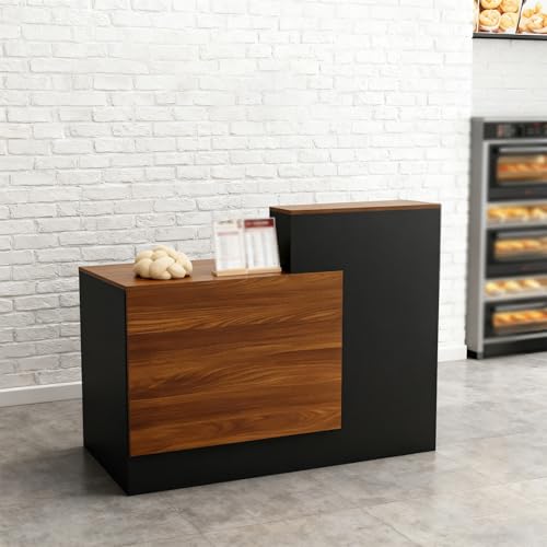 image for Horseo Modern Reception Desk，Front Reception Counter Table with Thre