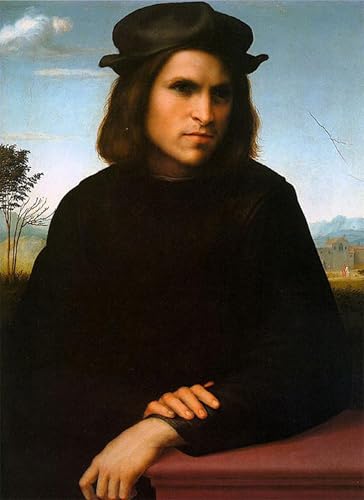Pintura decorativa de Franciabigio, cuadro arte pared Ritratto d'uomo de 60x90cm