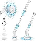 DIMUAT Electric Spin Scrubber, Cordless and Handheld Bathroom Scrubber with 3 Replaceable Cleaning Brush Heads, 360 Cordless Cleaning Brush, for Tub,Tile, Floor and Kitchen