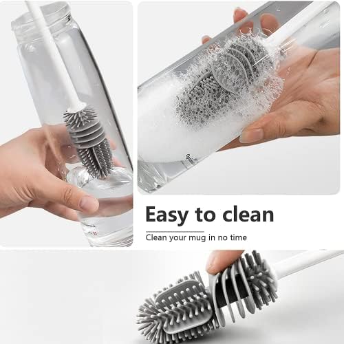 Baby Bottle Brush,Long Handle Soft Silicone Bottle,Kitchen Tableware Gap Brush For Cleaner Brush for Cleaning Bottles Glass Cup Thermoses Various Containers